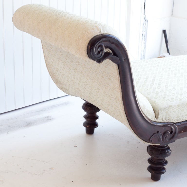 Anglo-Indian Mahogany Daybed with Upholstered Seat 2