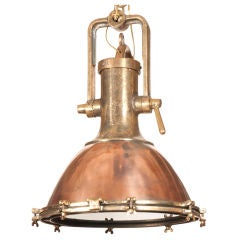Vintage Copper and Brass Ship Deck Light