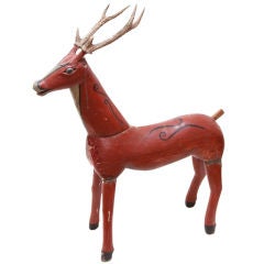 Solid Teak Painted Deer from Indonesia