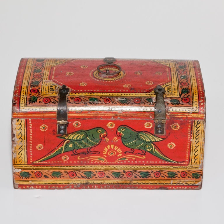 Indian 18th Century Indo-Portuguese Painted Box For Sale