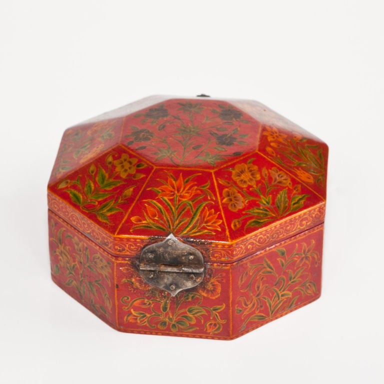 18th Century and Earlier Indo-Portuguese Box with Mughal Indian Painting