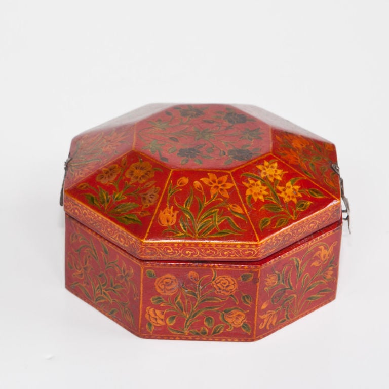 Silver Indo-Portuguese Box with Mughal Indian Painting