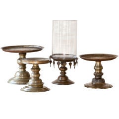 Solid Brass Offering Stands from Ceylon