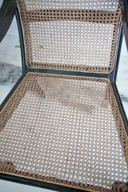 Colonial Grandfather Chairs in Ebony In Excellent Condition In Richmond, CA