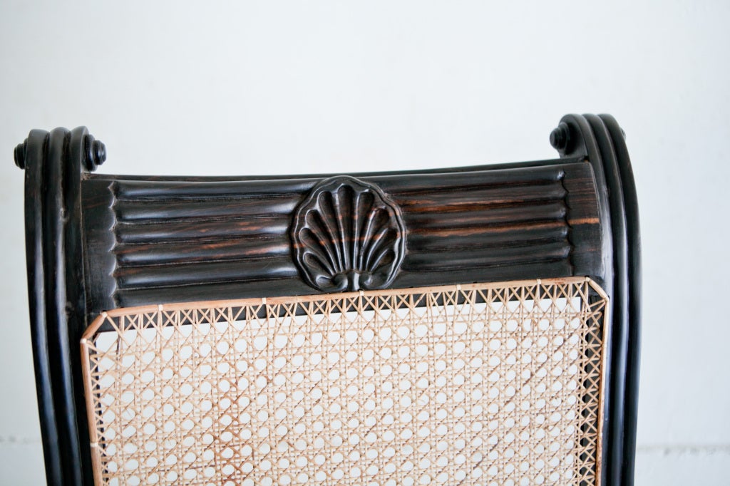 19th Century Colonial Grandfather Chairs in Ebony