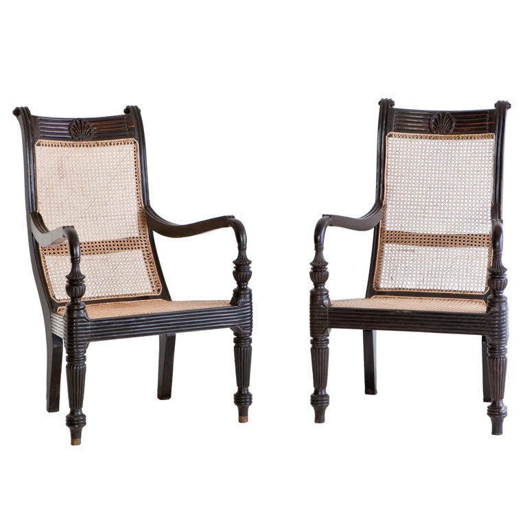 Colonial Grandfather Chairs in Ebony