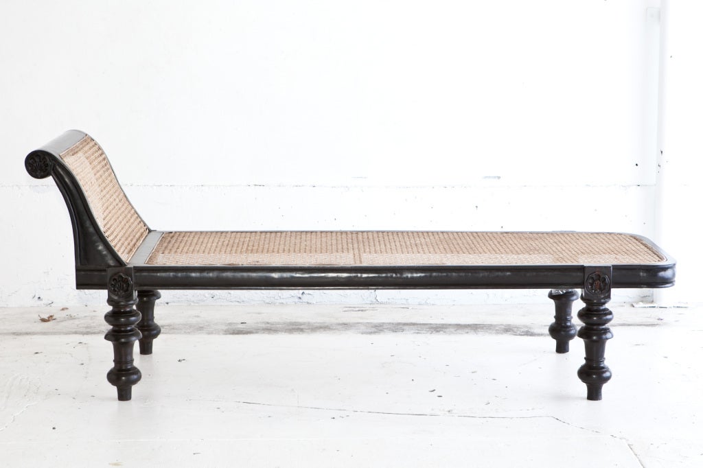 Sri Lankan Anglo-Indian Ebony Daybed For Sale