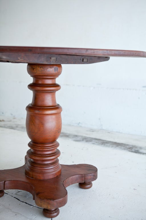 19th Century Colonial Jackfruit Wood Round Table