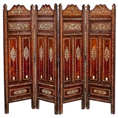 Antique Anglo-Indian Rosewood Inlay Fireplace Screen
