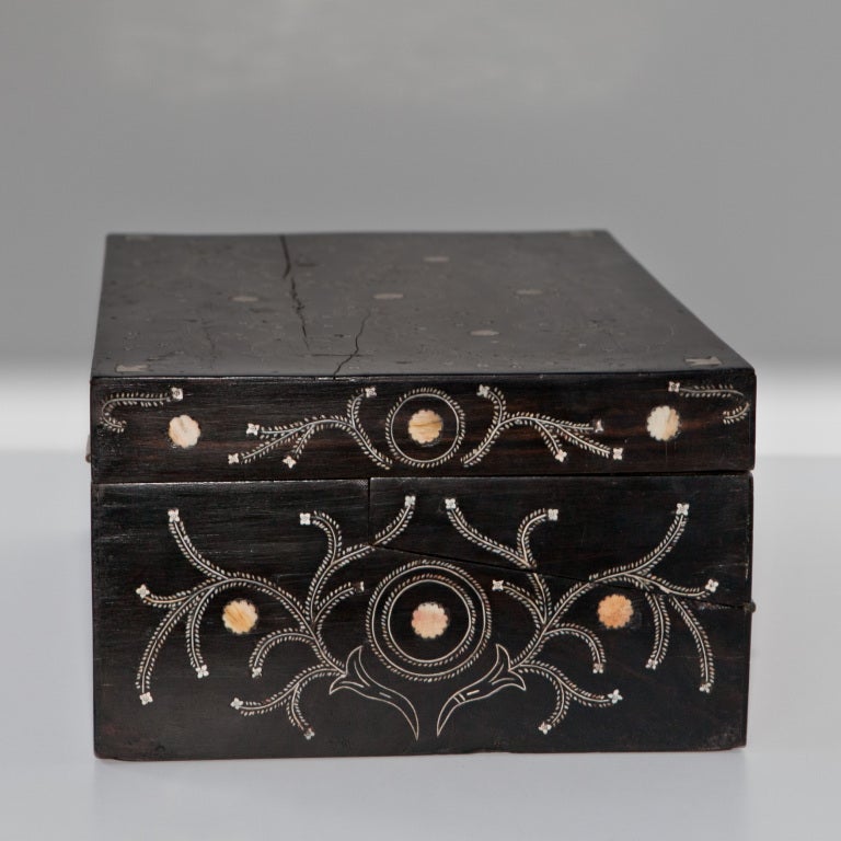 Anglo-Indian Ebony & Ivory Writing Box 1