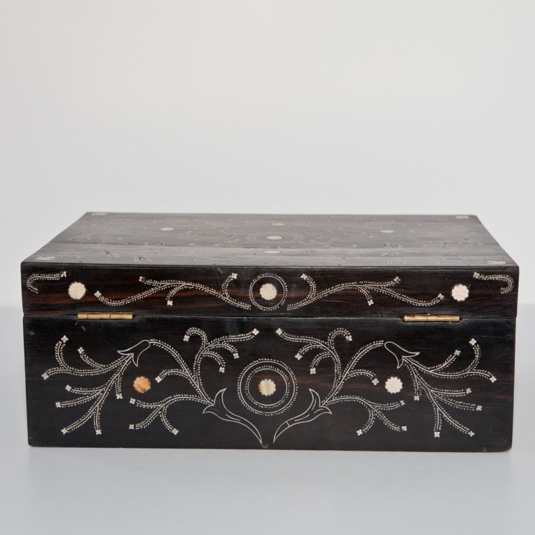 Anglo-Indian Ebony & Ivory Writing Box 2