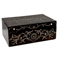 Anglo-Indian Ebony & Ivory Writing Box