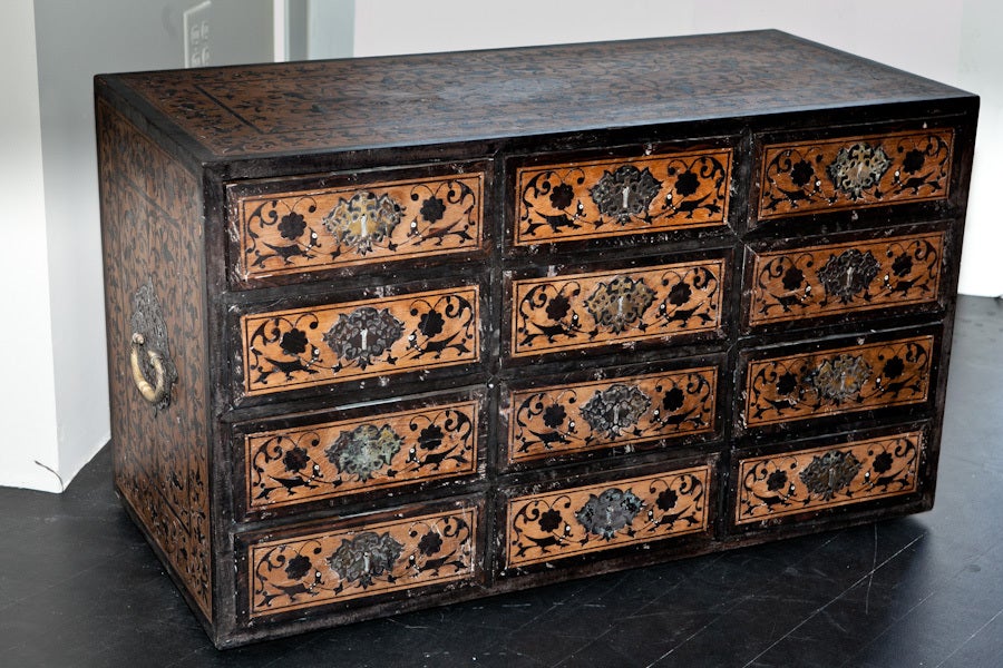 Indo-Portuguese 18th Century Contador in Teak and Ebony