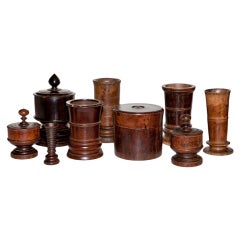 Set of 9 Wood Containers from Vietnam