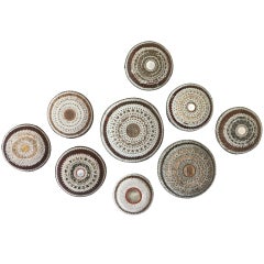 Set of Nine Beaded Offering Bowls from Indonesia