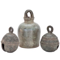 Set of Three Cambodian Bronze Bells