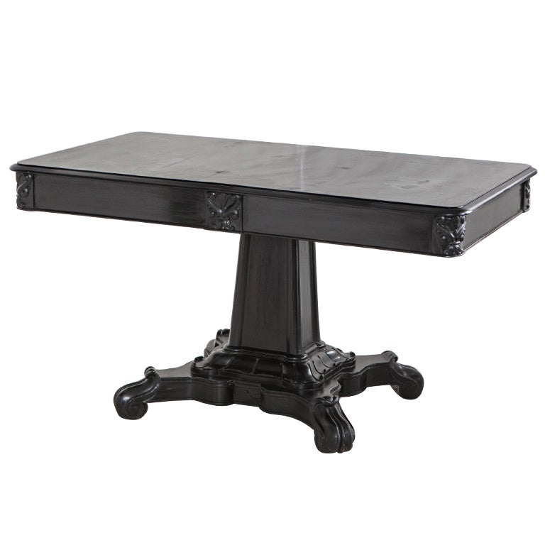 Anglo Indian Ebonized Center or Library Table
