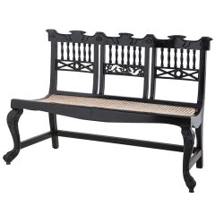 Antique Anglo-Indian Ebonized Bench