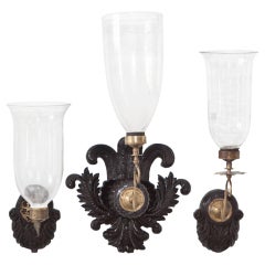 Anglo-Indian Rosewood Candle Wall Sconces