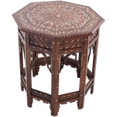 Anglo-Indian Rosewood Table with Inlay