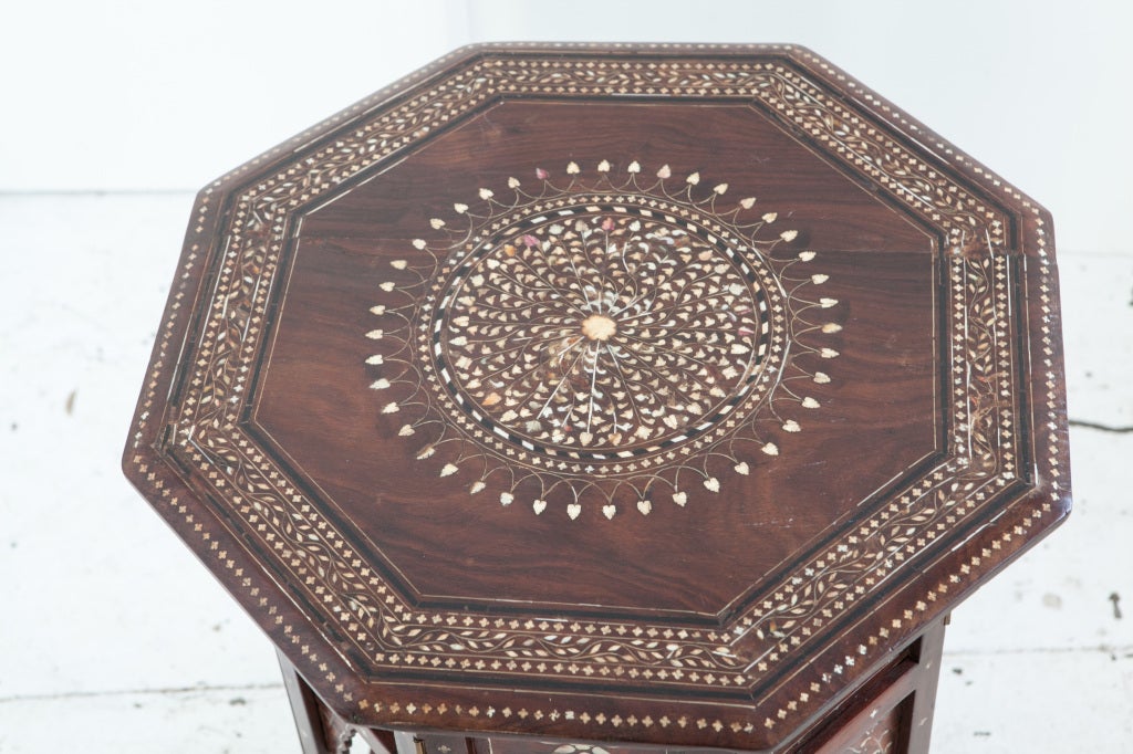 Narrow Octagonal Inlaid Table