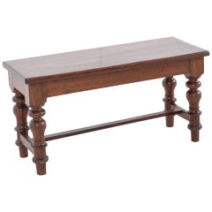 Anglo-Indian Small Bench with Turned Legs