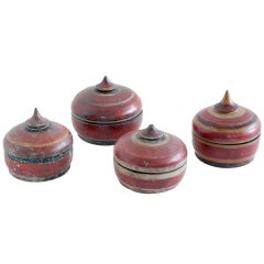 Red Lacquer Boxes from India