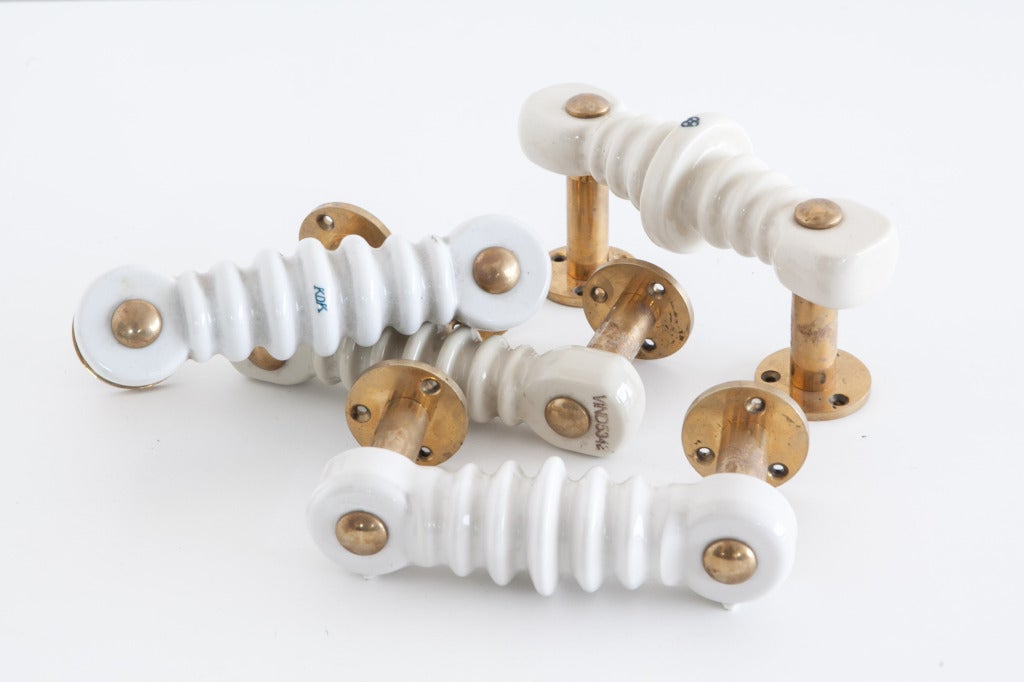 Vintage Ceramic Door Handles from India