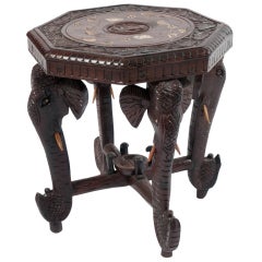 Vintage Anglo-Indian Rosewood Elephant Table