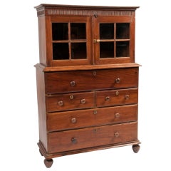 Antique Anglo-Indian Rosewood Secretaire with Cabinet