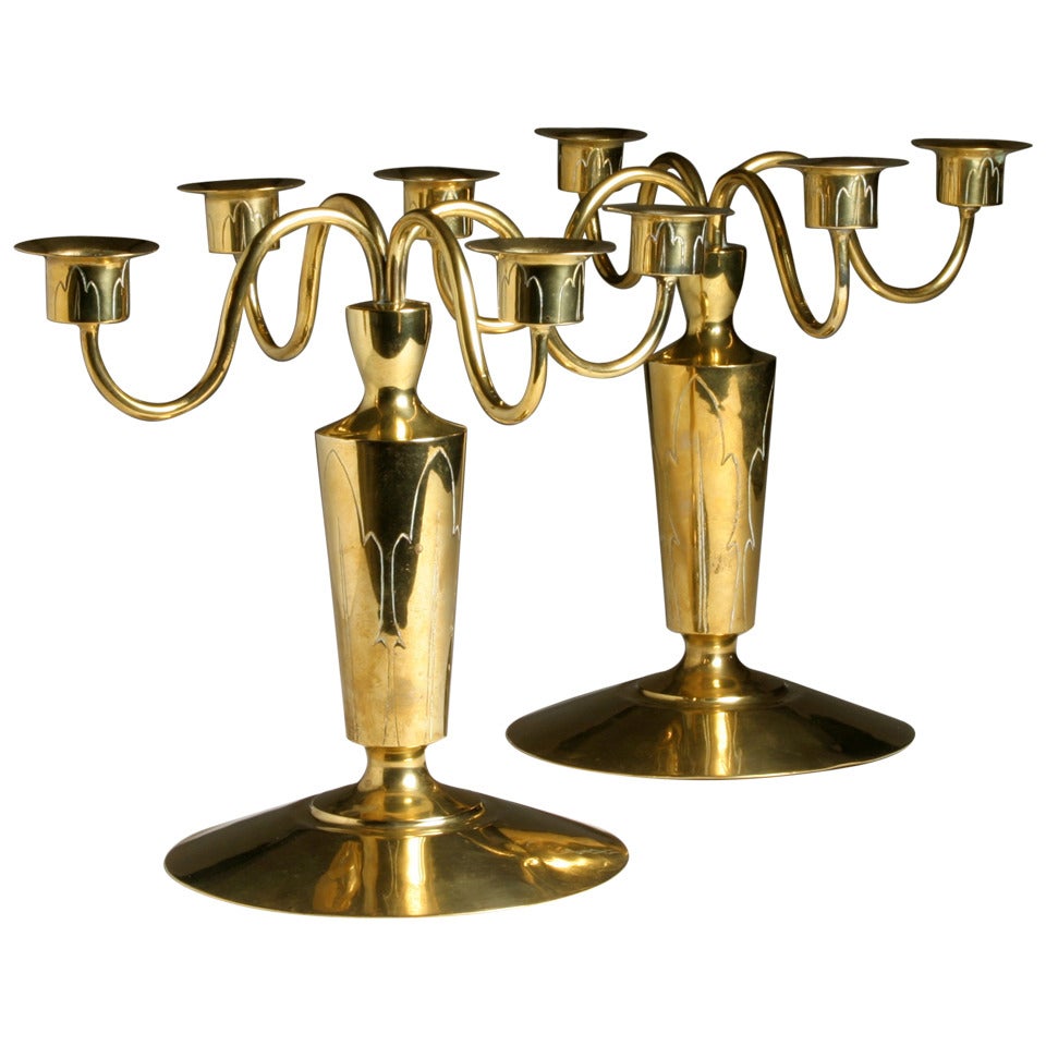 Beautiful Pair of Art Deco Candelabra