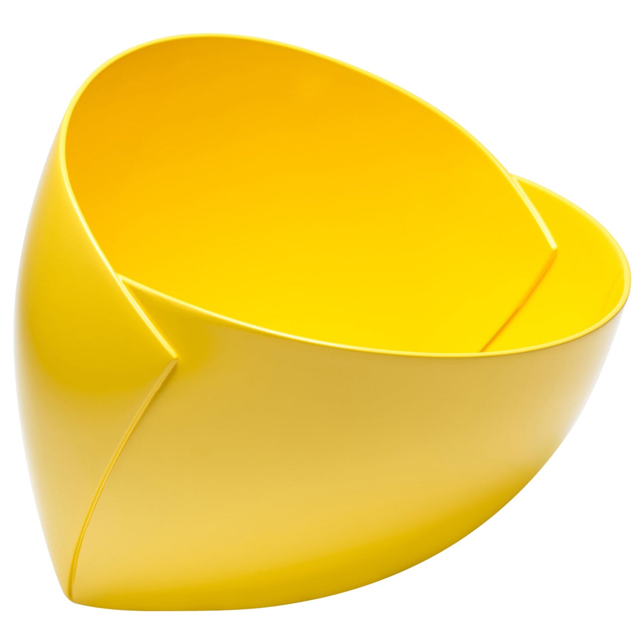 Yellow Origami Bowl by Ann Van Hoey For Sale