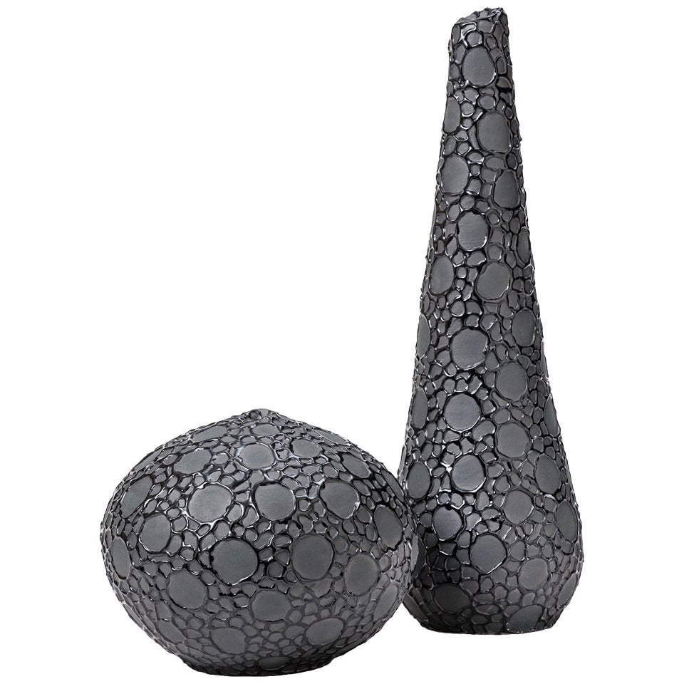 Two Modern Ceramic Vases by Lone Skov Madsen