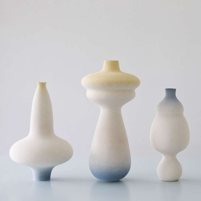 Danish Group of Contemporary Ceramic Vases by Turi Heisselberg