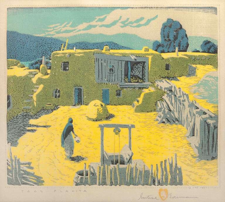 A rare woodcut  by Gustave Baumann (1881 - 1971) of the 