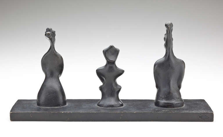 Modern Max Ernst Sculpture of Three Chess Pieces For Sale