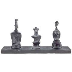 Max Ernst Sculpture of Three Chess Pieces