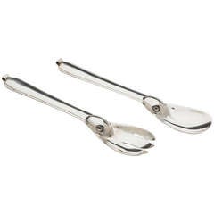 William Spratling Sterling Silver Salad Servers