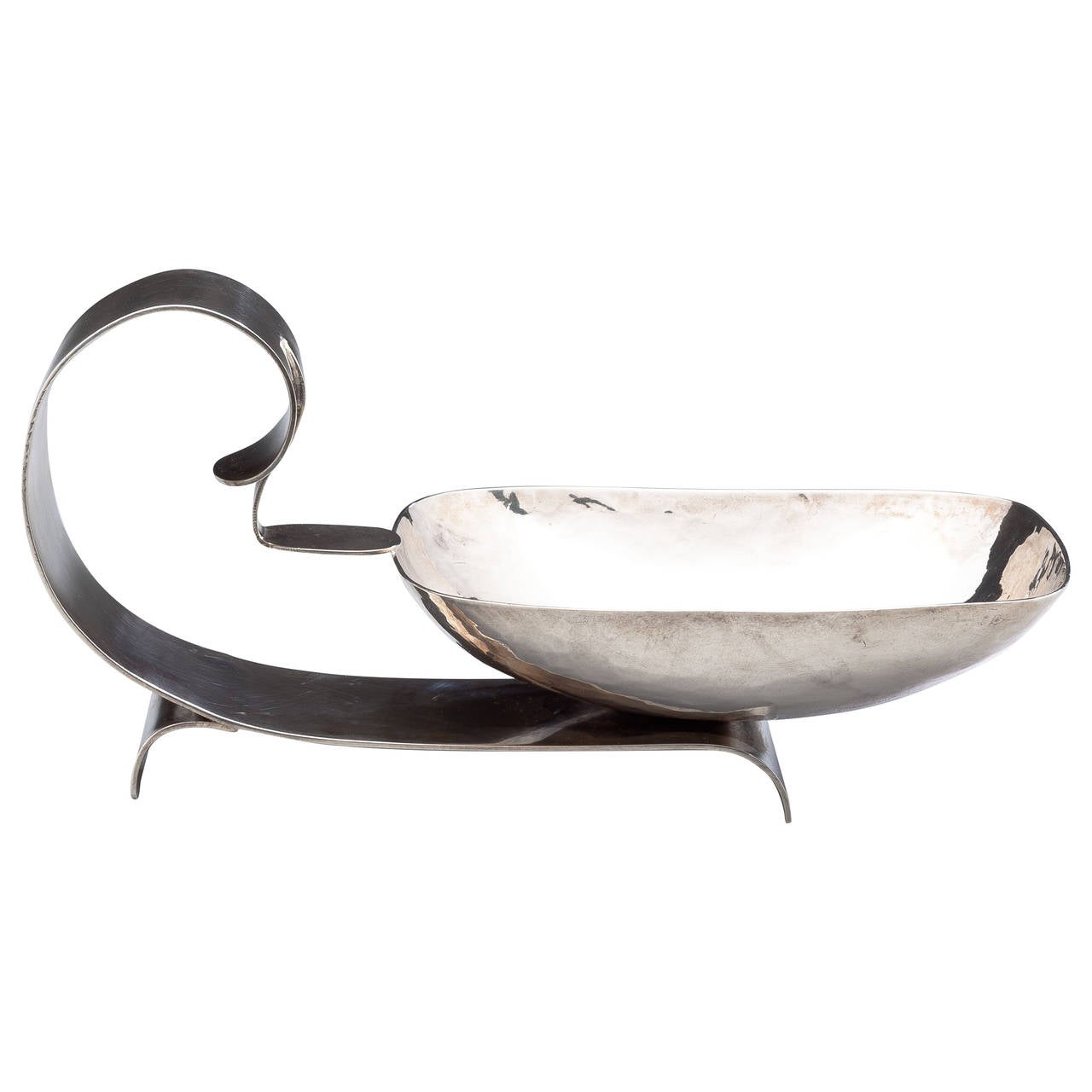 Pair American Art Deco Neoclassical Silver Leaf Swan Arm Chairs Image