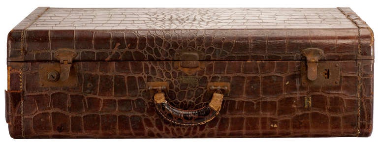 vintage crocodile suitcase