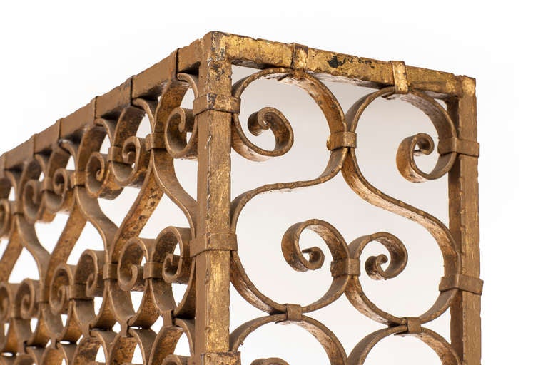 Wrought Iron Custom Gilt Fireplace Screen