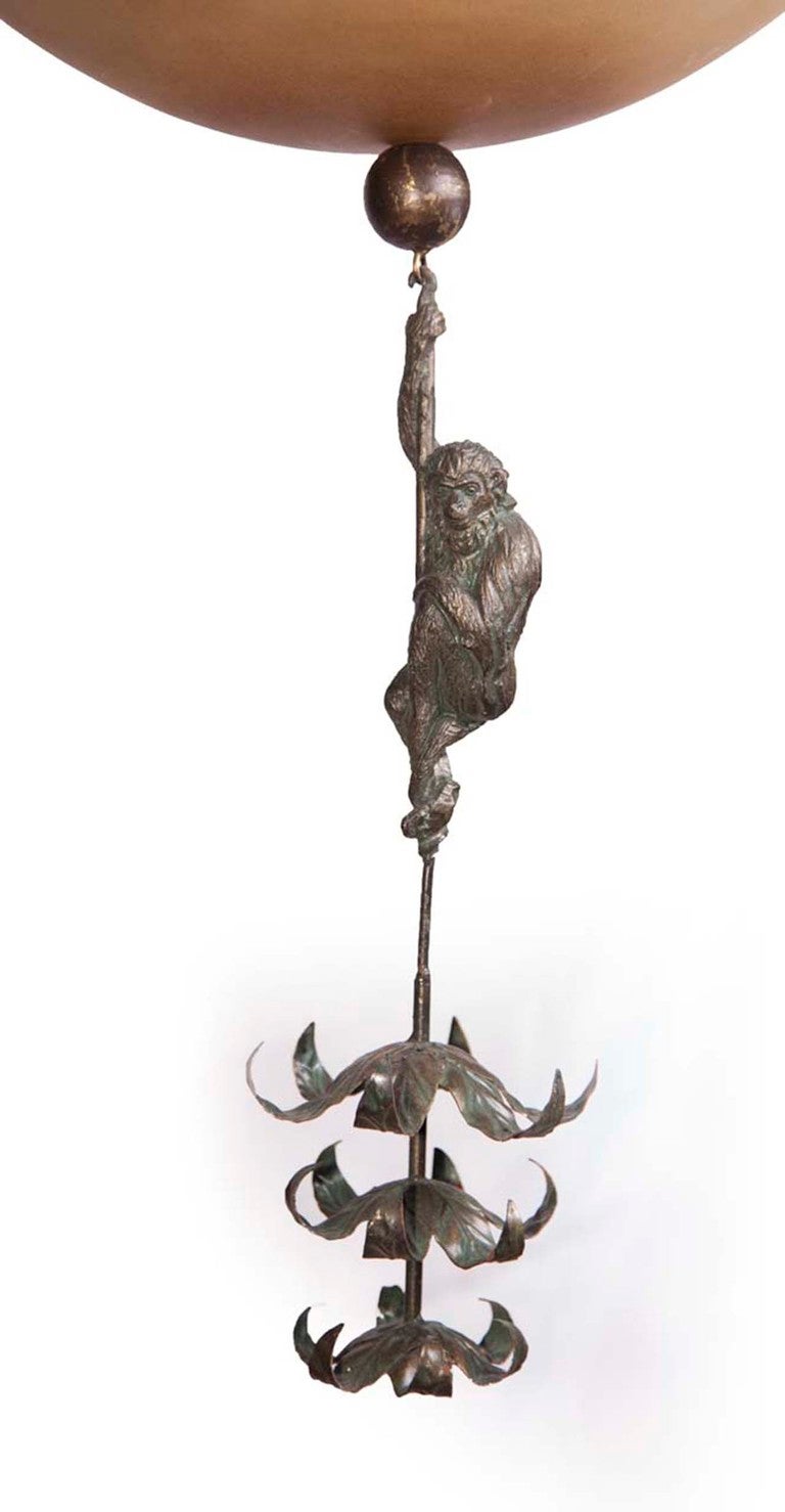 Late 20th Century Brass Monkey Chandelier