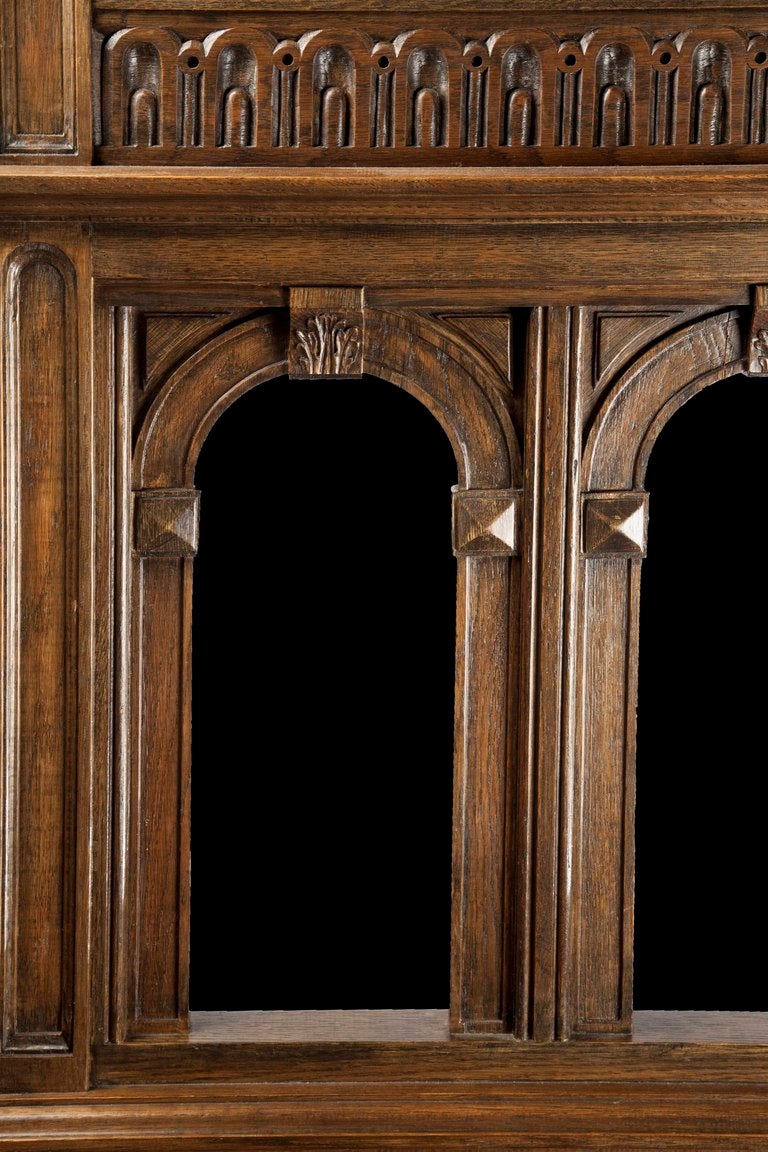 Mahogany Pair of Italian Cathederal Corner Pews For Sale