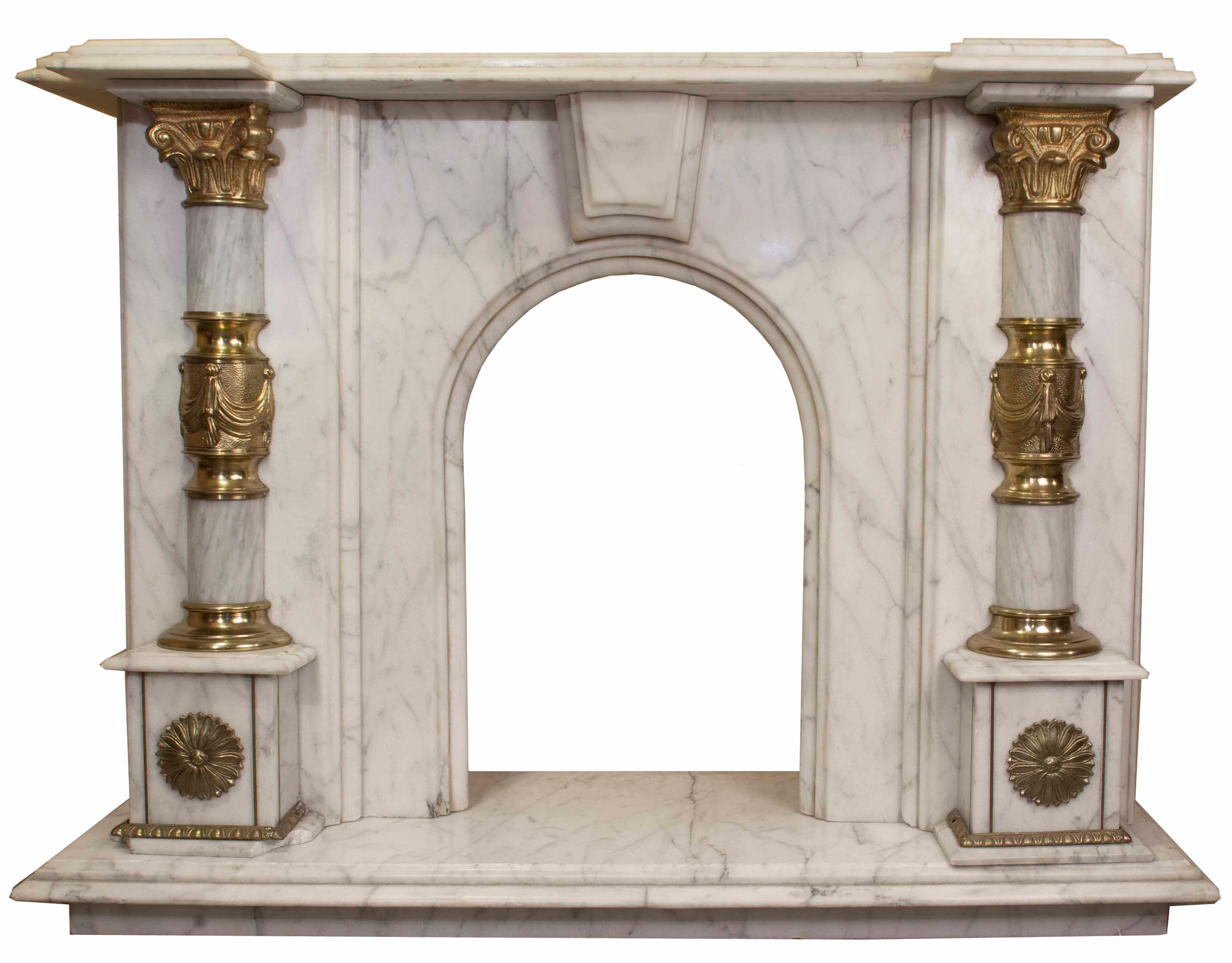 Classic Roman Marble Fireplace For Sale