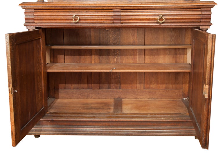 Hand Carved English Walnut Sideboard In Distressed Condition For Sale In Asheville, NC