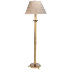 Antique Reeded Brass Floor Lamp