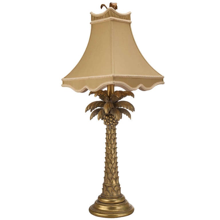 Gold Palm Tree Table Lamp