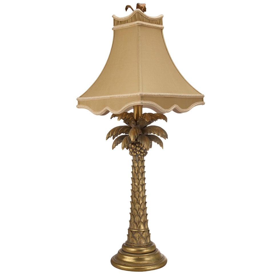 Gold Palm Tree Table Lamp For Sale