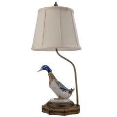 Vintage Porcelain Duck Table Lamp