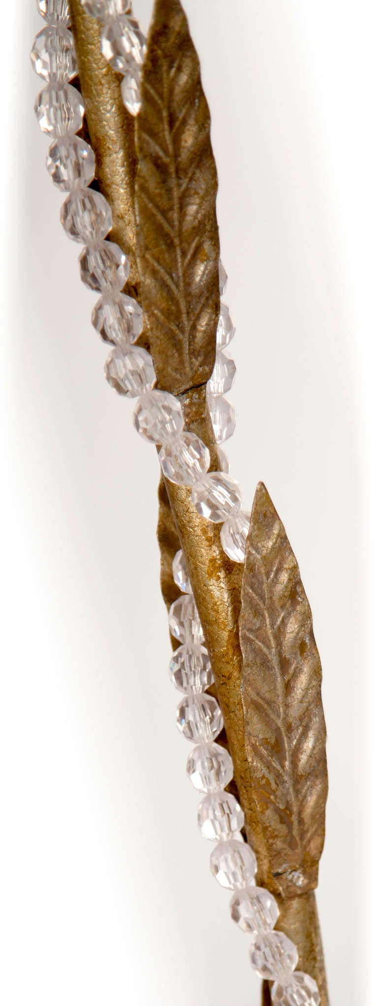 Lámpara de pie Tole Leaf Beaded en Bueno estado para la venta en Asheville, NC